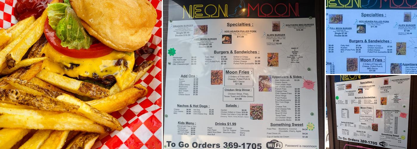 Neon Moon Menu