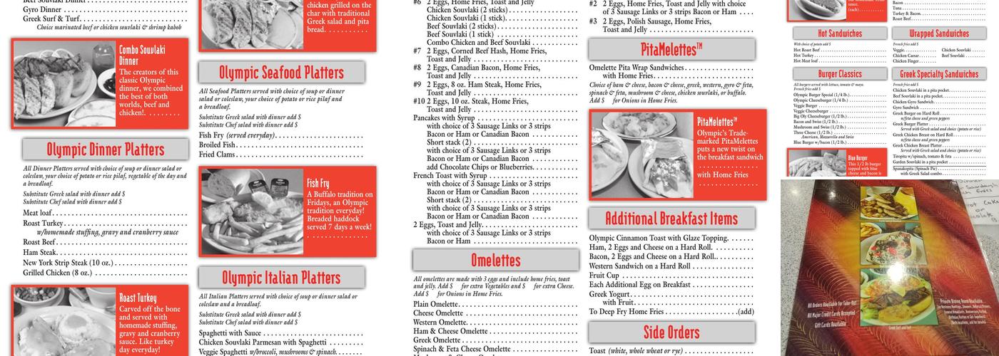 Olympic Restaurant Menu