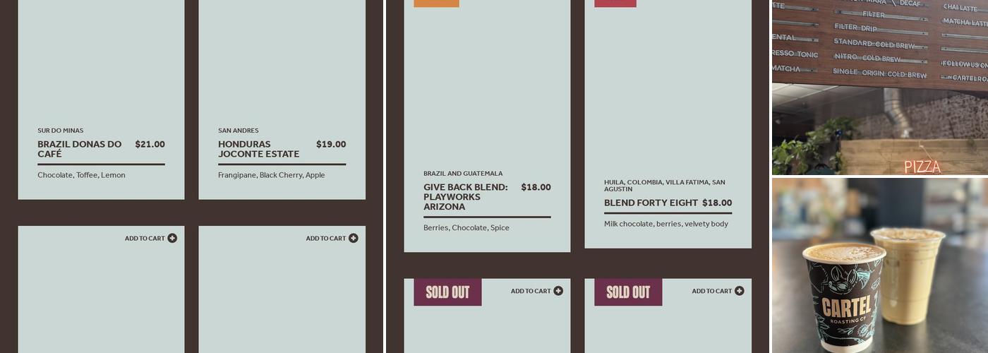 Cartel Roasting Co Menu