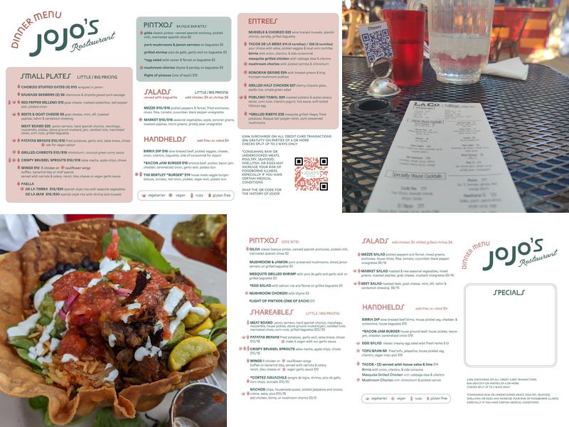 JoJo's Restaurant Menu