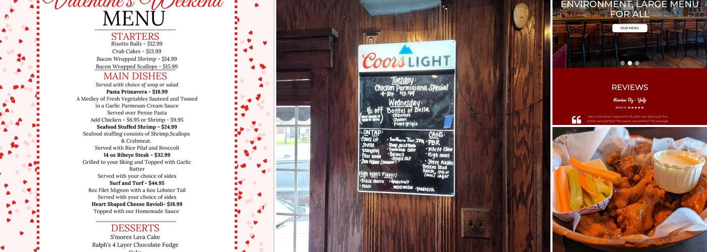 Ralph's Tavern Menu