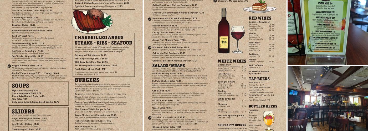 Crave Bar and Food Menu