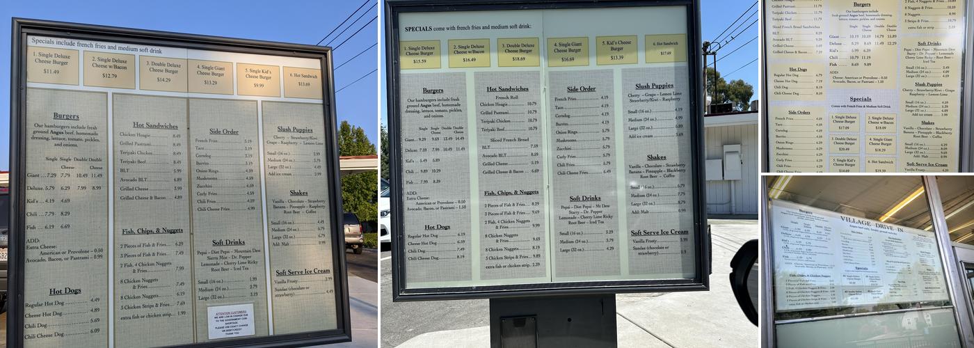 Village Drive-in Menu