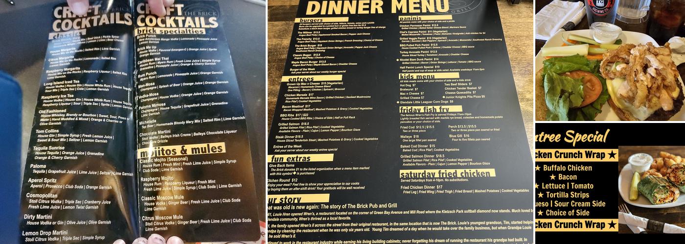 The Brick Pub and Grill Menu
