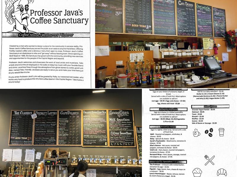 Professor Java's Coffee Sanctuary Menu
