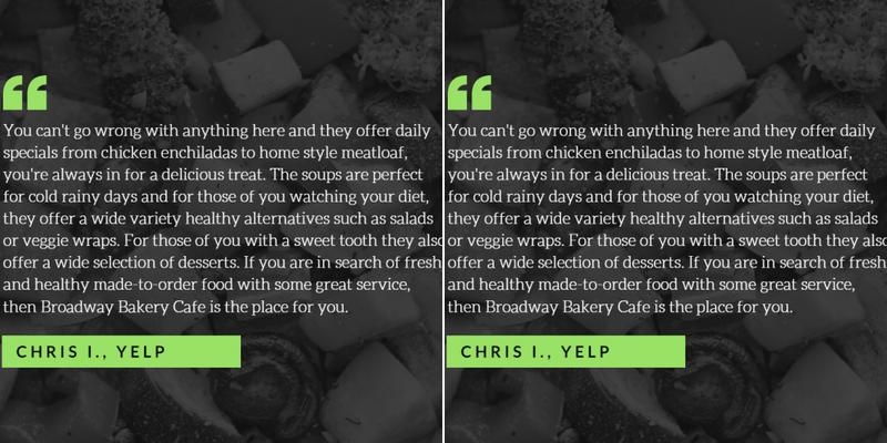 Broadway Bakery Café Menu