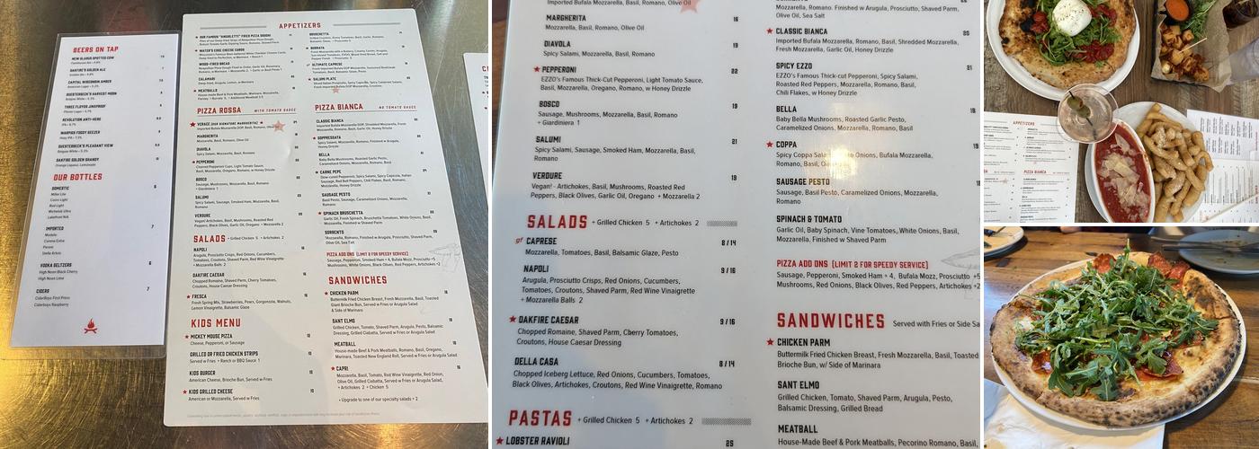 Oakfire Menu