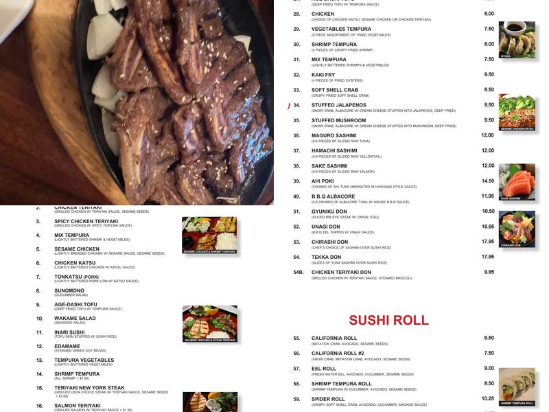 Sushi Café Menu