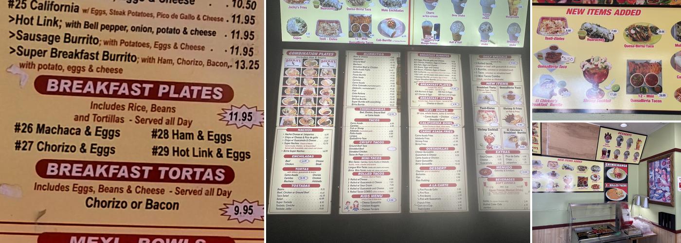 Davila's Mexican Restaurant Menu