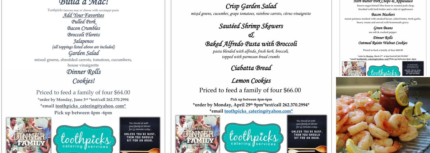 Toothpicks Catering Menu