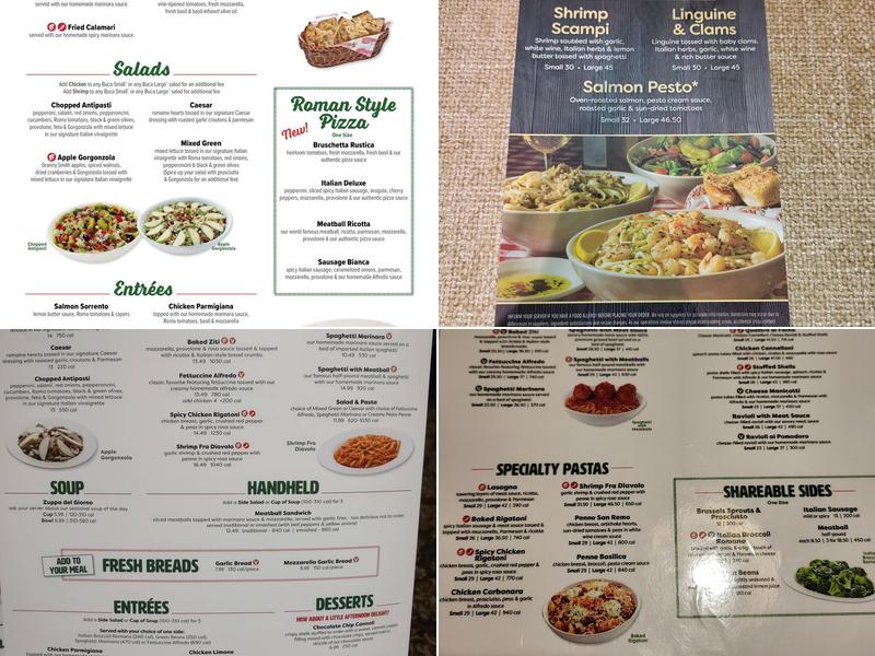 Buca di Beppo Italian Restaurant Menu