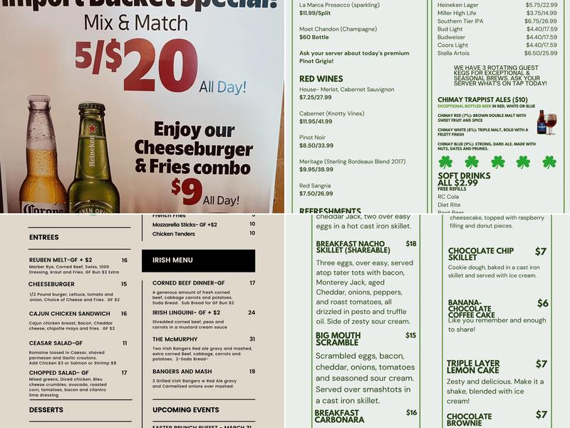 O'Toole's Restaurant Pub Menu