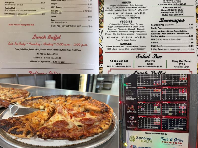 Denelies Pizza Menu
