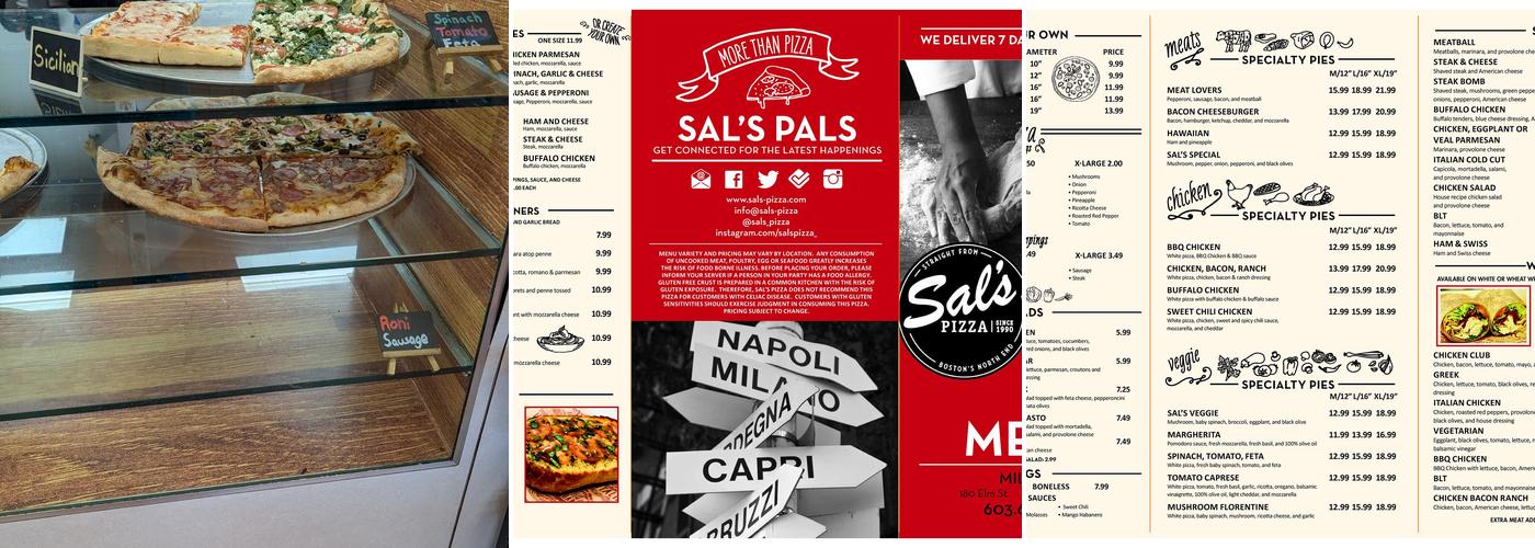 Sal's Pizza Menu