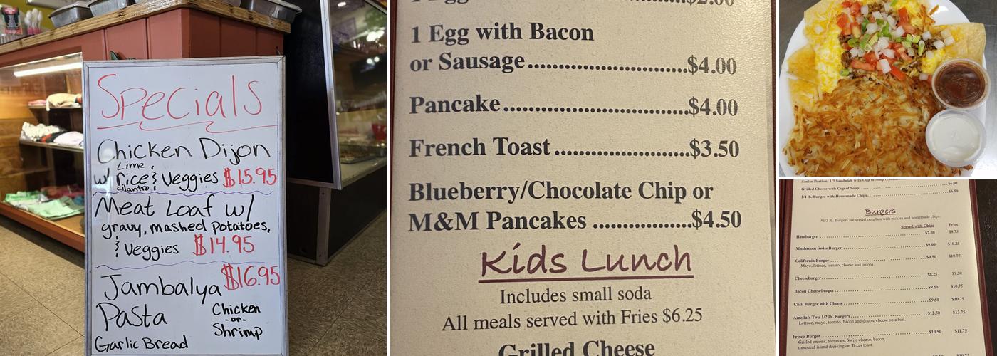 Amelia's Café & Bakery Menu