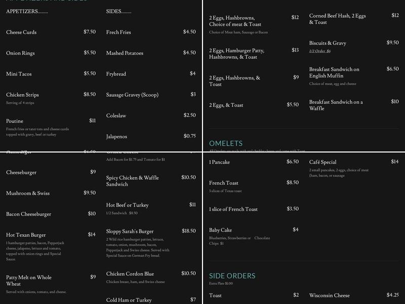 GarysRudeCafe.com Menu