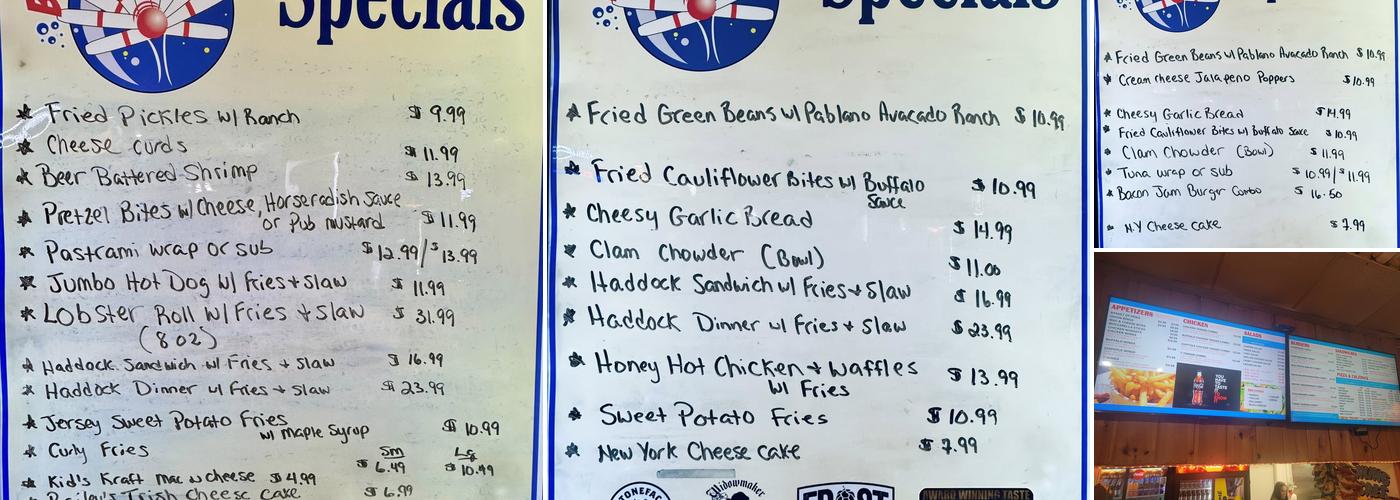 Bowling Acres Menu