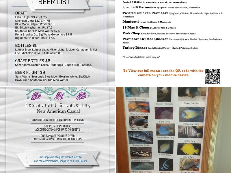 The Grapevine Restaurant and Catering Menu