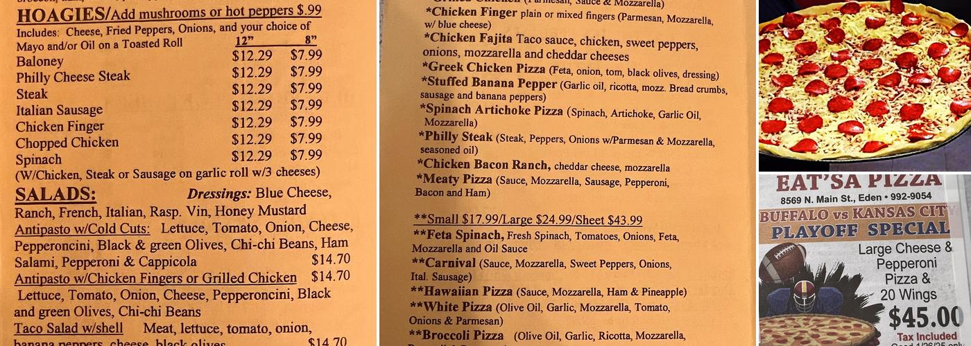 Eat’sa Pizza Menu