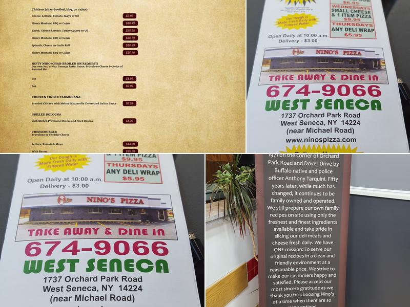 Nino's Pizza Menu