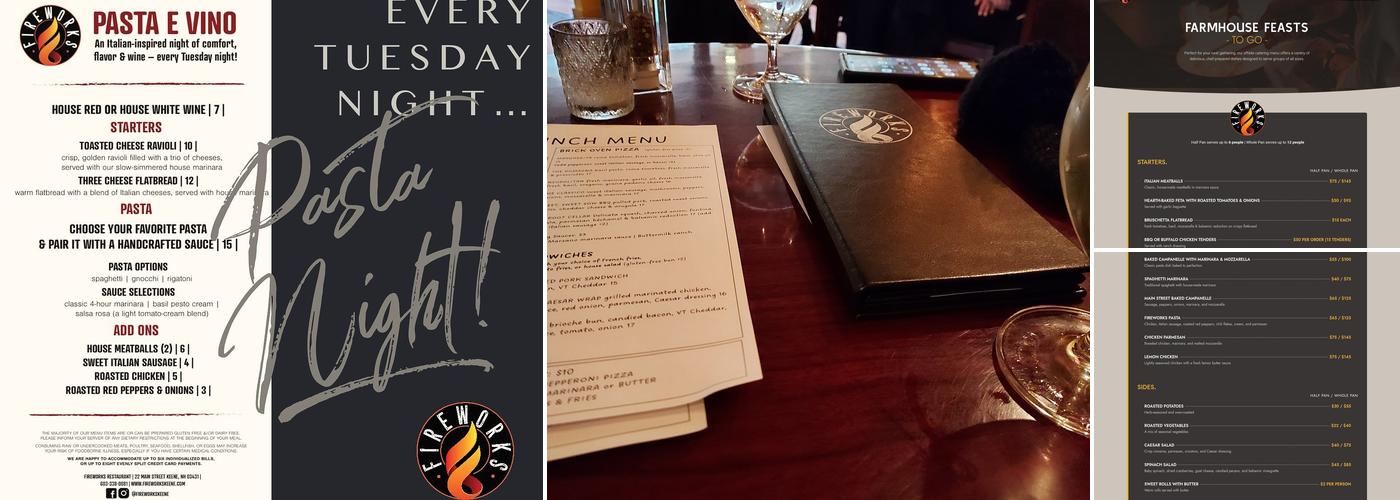 Fireworks Restaurant Menu