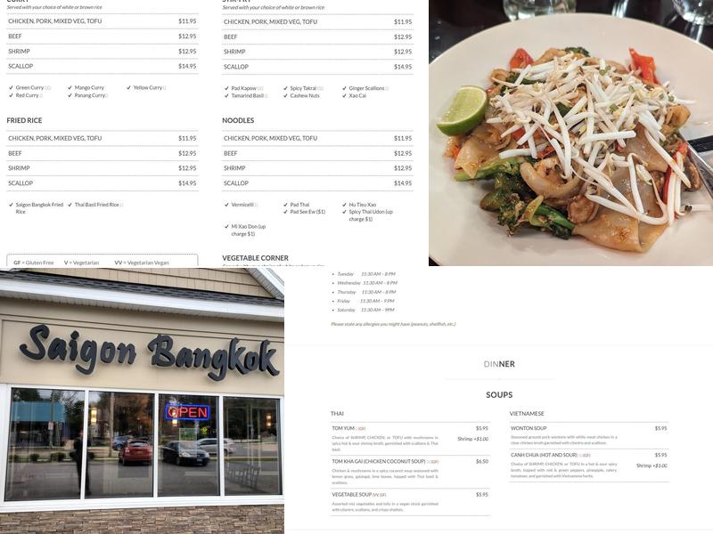 Saigon Bangkok Menu