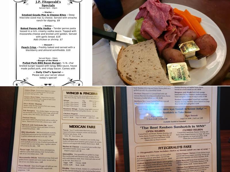 JP Fitzgeralds Menu