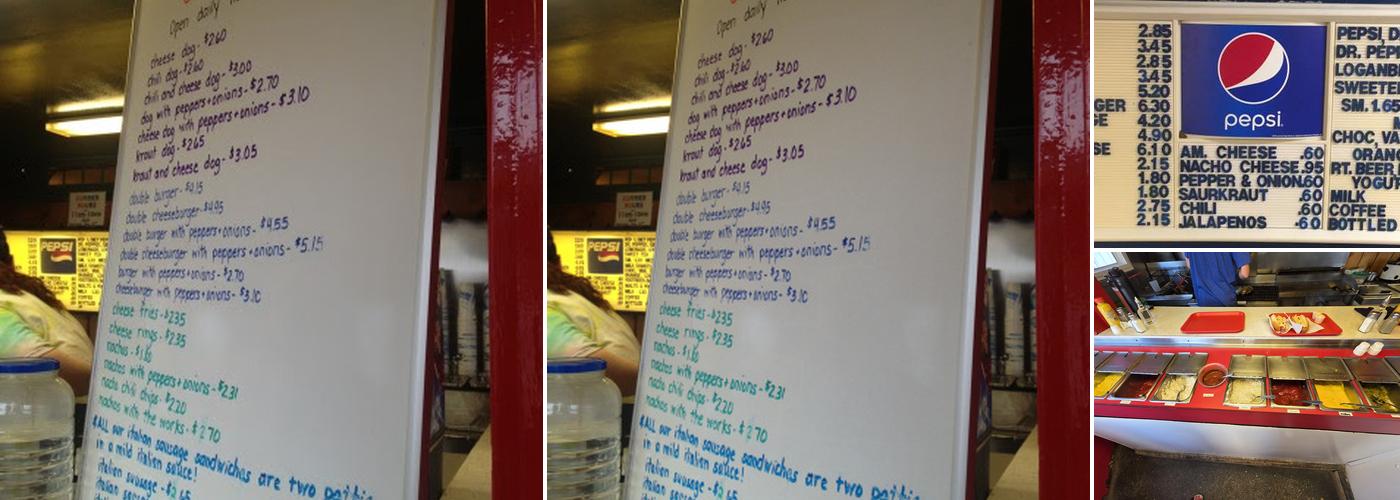 Red Top Hot Dogs Menu