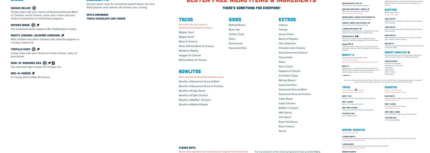 Mighty Taco Menu
