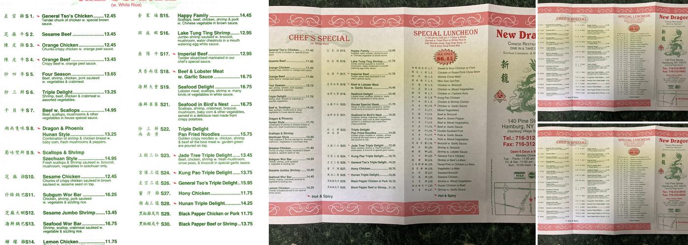 New Dragon Menu