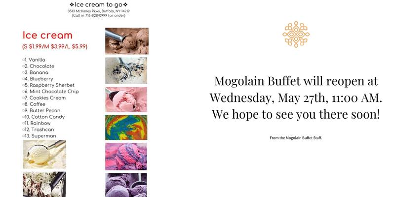 Mongolian Buffet Menu