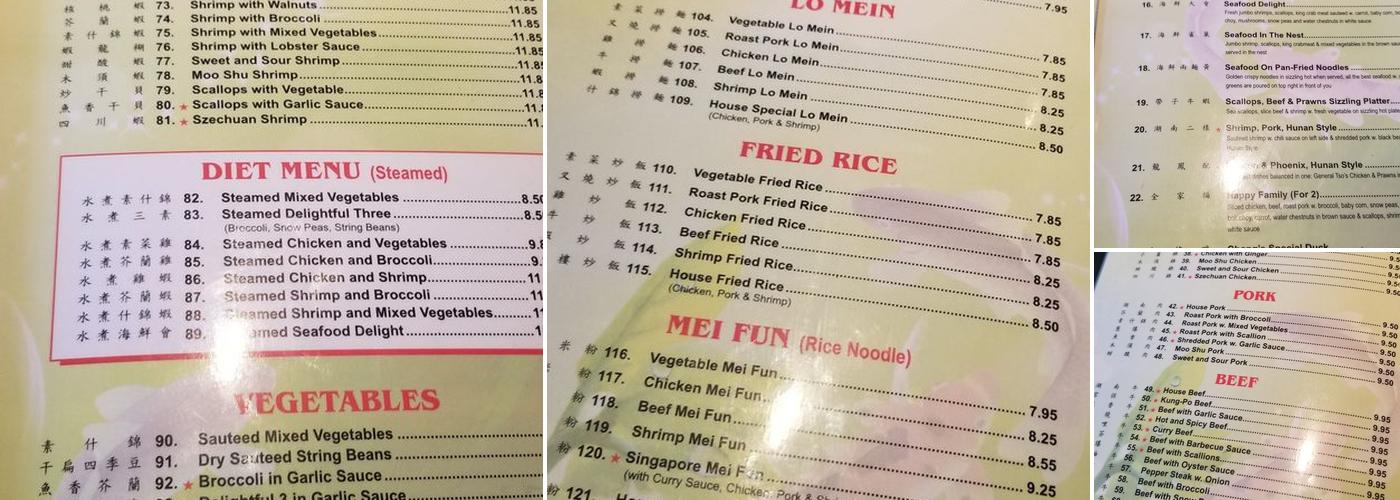 Chang's Garden Inc Menu