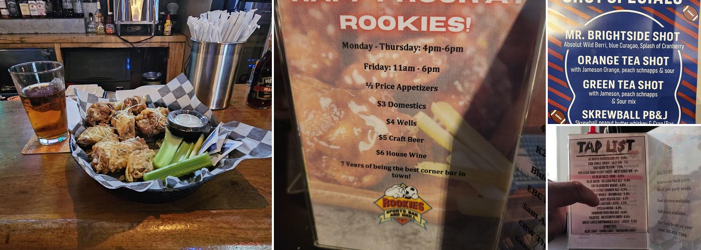 Rookies Sports Bar and Grill Menu