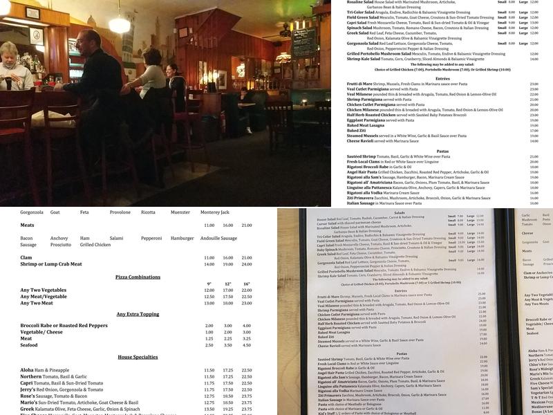 Sam's Restaurant Menu