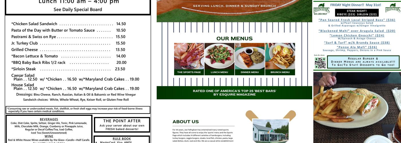 Fellingham's Restaurant Sports Bar Menu