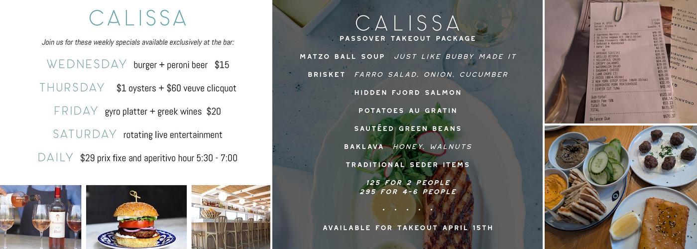 Calissa Hamptons Menu