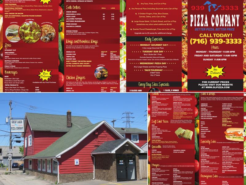 Great Lakes Pizza Menu
