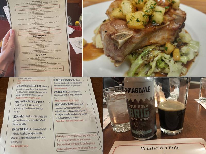Winfield's Pub LLC Menu