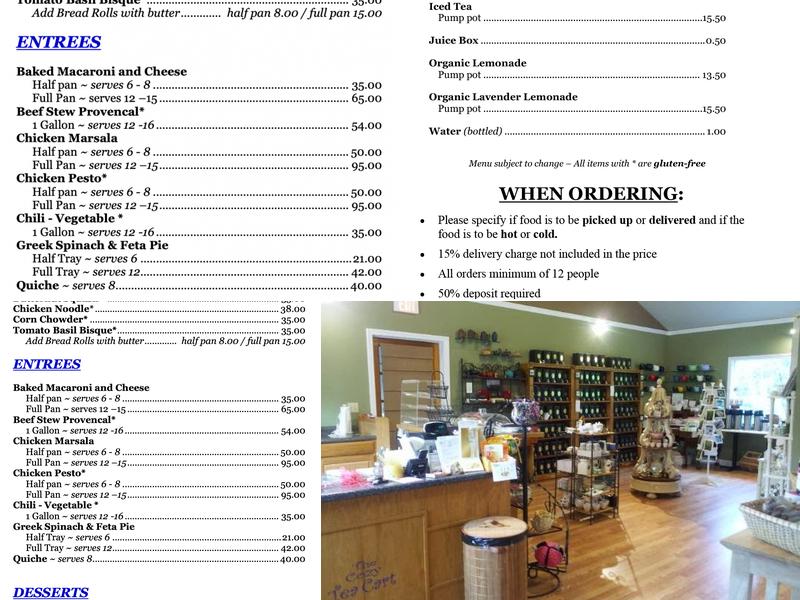 The Cozy Tea Cart Menu