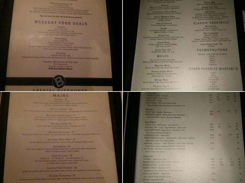 Blue Lantern Lounge Menu