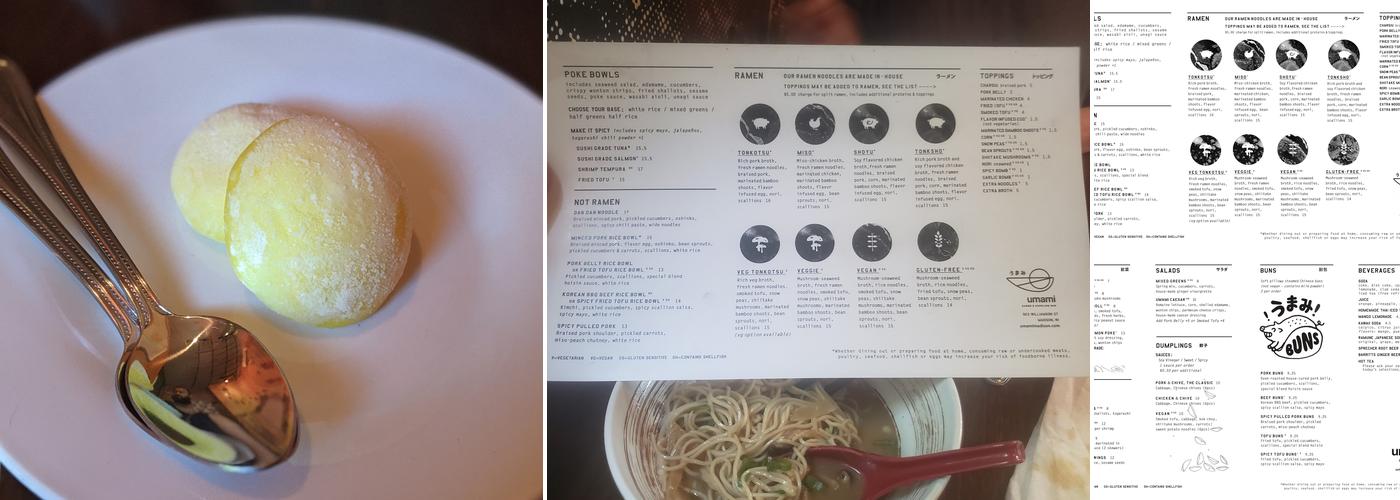 Umami Ramen & Dumpling Bar Menu