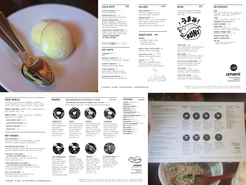 Umami Ramen & Dumpling Bar Menu