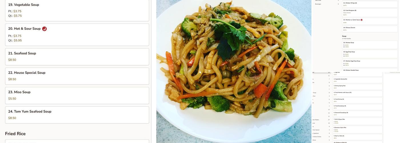 Green Jade Menu