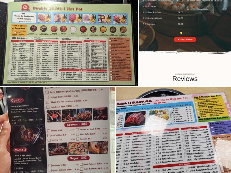 Double 10 Mini Hot Pot Menu