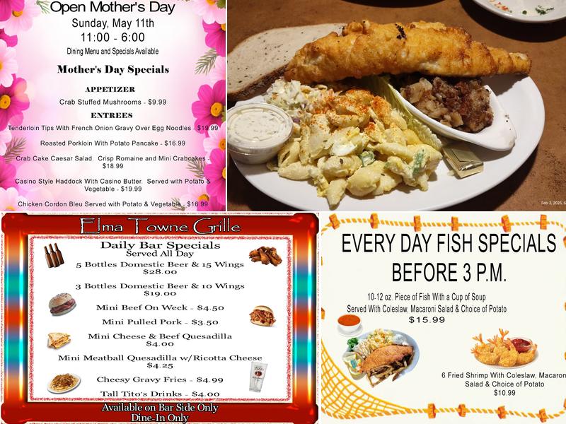 Elma Towne Grille Menu