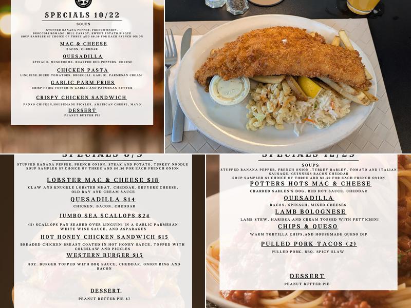 Potters Field Restaurant & Pub Menu