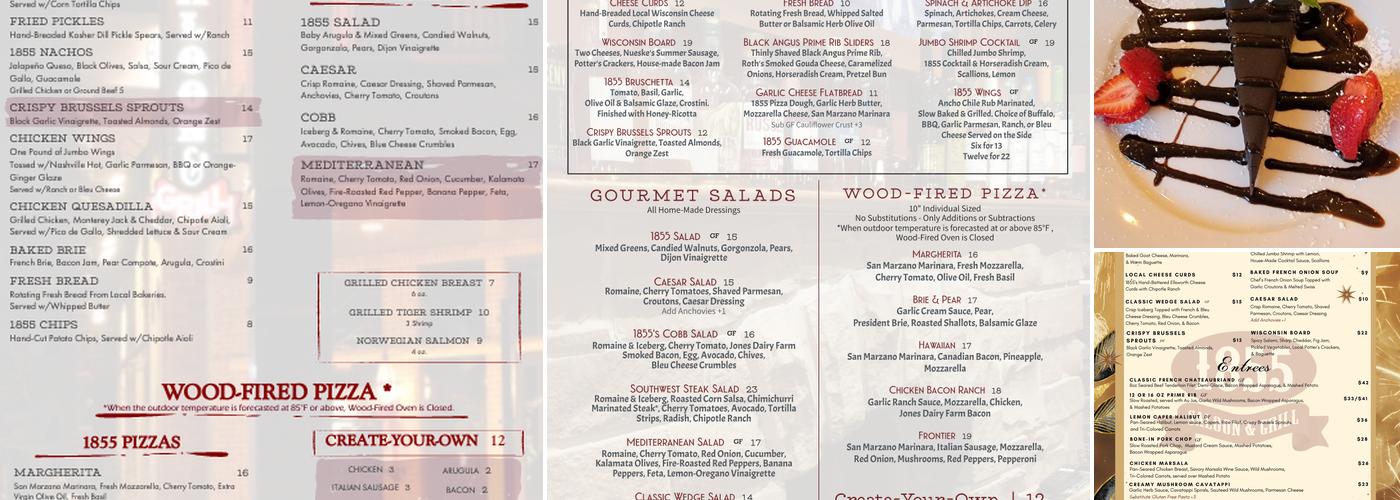 1855 Saloon and Grill Menu