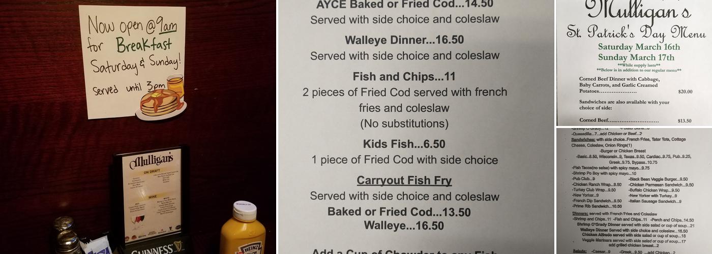Mulligan's Bar & Grill Menu