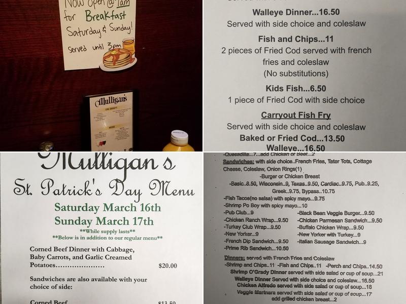 Mulligan's Bar & Grill Menu