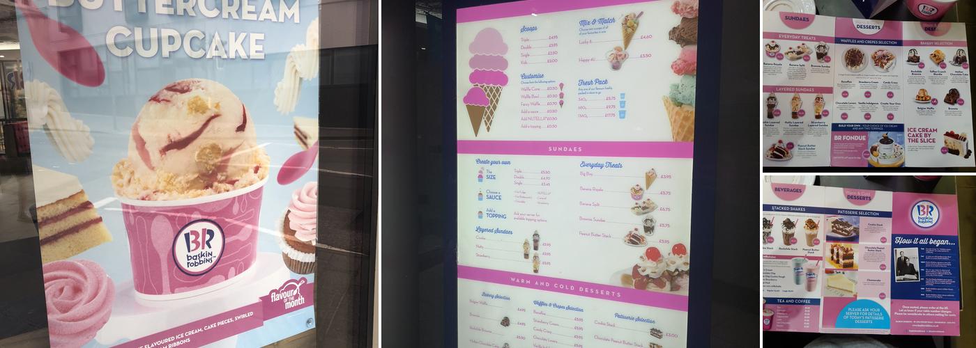 Baskin Robbins Menu